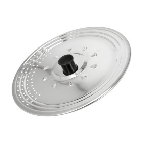 Tapadera Multiusos Acero Inoxidable Diámetro 28 cm. Uso Tapa Anti Salpicaduras y Escurridor.