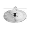 Tapadera Multiusos Acero Inoxidable Diámetro 28 cm. Uso Tapa Anti Salpicaduras y Escurridor.