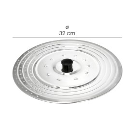 Tapadera Multiusos Acero Inoxidable Diámetro 32 cm. Uso Tapa Anti Salpicaduras y Escurridor.