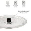 Tapadera Multiusos Acero Inoxidable Diámetro 32 cm. Uso Tapa Anti Salpicaduras y Escurridor.