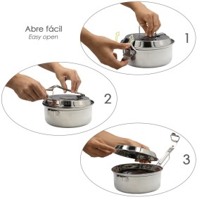 Fiambrera Metálica De Acero Inoxidable Con 2 Platos Diámetro 18 cm. Lunch Box, Fiambrera Metálica, Porta Alimentos Metálico,