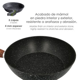 Sartén Aluminio Forjado Antiadherente Diámetro 20 x 4,5 cm. Mango Engomado / 5 capas