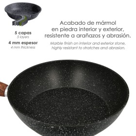 Sartén Aluminio Forjado Antiadherente Diámetro 28 x 5,5 cm. Mango Engomado / 5 capas
