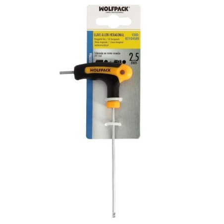 Llave Allen Con Bola Mango Bimaterial "Soft Touch" Forma T 2,5 mm. Acero Cromo Vanadio, Destornillador Allen, llave hexagonal