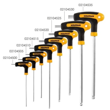 Llave Allen Con Bola Mango Bimaterial "Soft Touch" Forma T 6,0 mm. Acero Cromo Vanadio, Destornillador Allen, llave hexagonal