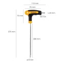Llave Allen Con Bola Mango Bimaterial "Soft Touch" Forma T 8,0 mm. Acero Cromo Vanadio, Destornillador Allen, llave hexagonal