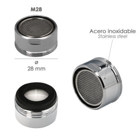 Atomizador Grifos / Monomando M28 (2 piezas) Filtro Aireador Grifo, Economizador de Agua, Difusor Grifo, Aireador Economizador