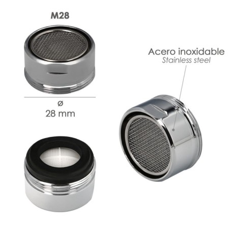 Atomizador Grifos / Monomando M28 (2 piezas) Filtro Aireador Grifo, Economizador de Agua, Difusor Grifo, Aireador Economizador
