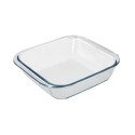 Fuente Horno Cristal Borosilicato Cuadrada 1,1litros. 18x18 cm. Ideal Mezclas, Ensaladas, Postres, Repostería. Libre BPA