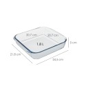 Fuente Horno Cristal Borosilicato Cuadrada 1,1L. 20,7x20,7 cm. Ideal Mezclas, Ensaladas, Postres, Cocina, Repostería. Libre BPA