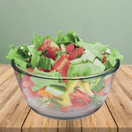 Bol De Cristal, Ideal Para Mezclas. 2.5 Litros. Libre BPA, Cristal De Borosilicato. Ensaladas, Postres, Cocina, Repostería