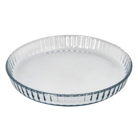 Molde Rizado Horno Cristal Borosilicato Diámetro 28 cm. Ideal Postres, Cocina, Repostería, Tartas, Quiche, Libre BPA