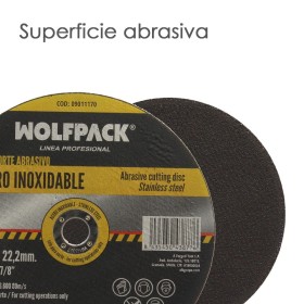 Disco Corte Abrasivo Acero Inoxidable Diámetro 230x Diámetro 22,2 mm Espesor 1,9 mm Disco Radial