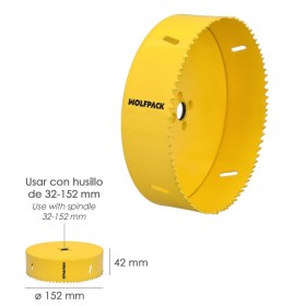 Corona Sierra Bimetal Diámetro 152 mm. Templado Térmico, Base Reforzada.