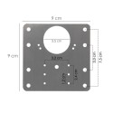 Placas de Reparación Bisagras Cazoleta 9x9 cm. 1 piezas. Placa Repara Puertas, Placa Reparación Bisagras Mueble