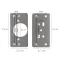 Placas de Reparación Bisagras Cazoleta 4,7x9 cm. 2 piezas. Placa Repara Puertas, Placa Reparación Bisagras Mueble
