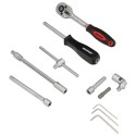 Juego Llaves De Vaso y Puntas 1/4" 46 piezas. Con Apartador. Cromo Vanadio, Kit Llave Combinada, Kit Carraca,