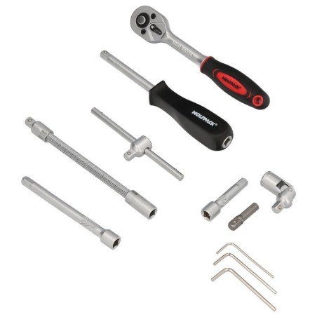 Juego Llaves De Vaso y Puntas 1/4" 46 piezas. Con Apartador. Cromo Vanadio, Kit Llave Combinada, Kit Carraca,