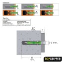 Taco Topgripper Bimaterial Diámetro 5 mm. (Caja 200 unidades) Taco Anclaje Universal, Taco Hormigón, Taco Pladur, Taco Ladrillo