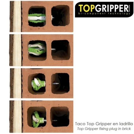 Taco Topgripper Bimaterial Diámetro 10 mm. (Caja 75 unidades) Taco Anclaje Universal, Taco Hormigón, Taco Pladur, Taco Ladrillo
