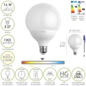 Bombilla Led Globo Rosca E27. 16 Watt. Equivale A 130 Watt. 1901 Lúmenes. Luz Blanca (4000º K.)