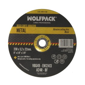 Disco Corte Abrasivo Metal Diámetro 230 x Diámetro 22 mm. Espesor 3,2 mm. Disco Radial / Amoladora Universal