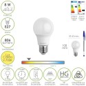 Bombilla Led Estándar Rosca E27. 8 Watt. Equivale A 65 Watt. 806 Lúmenes. Luz Cálida (2700º K.)