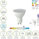 Bombilla Led Dicroica Rosca GU10. 5 Watt. Equivale A 30 Watt. 500 Lúmenes. Luz Fría (6500º K.)