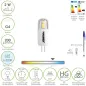 Bombilla Led Dicroica Rosca G4. 2 Watt. Equivale A 20 Watt. 200 Lúmenes. Luz Fría (6500º K) Bombilla Led Dicroica Rosca G4. 2 Watt. Equivale A 20 Watt. 200 Lúmenes. Luz Fría (6500º K)