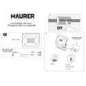 Foco Led Plano Potencia 300 Watt. 24000 Lúmenes. Luz blanca 4000K protección IP65. Cuerpo Aluminio. Foco Exteriores/Interiores