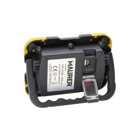 Foco Led Plano Recargable 10 Watt. 800 Lúmenes Luz blanca 4000K protección IP44. Portátil Proyector Led Obras
