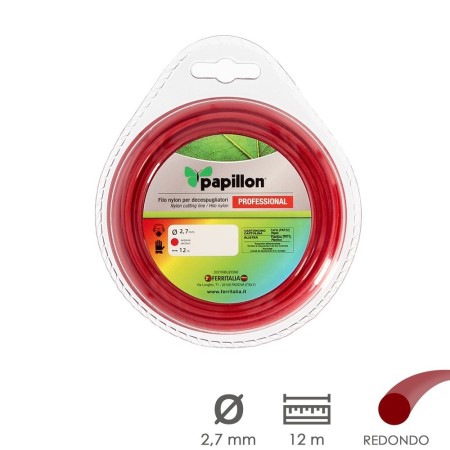 Hilo Nylon Desbrozadoras Redondo Profesional Diámetro 2,7 mm. Rollo 12 metros.