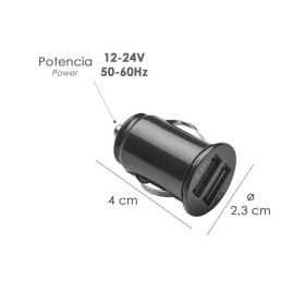 Cargador Coche USB Dos Tomas 2.1 Amperios. 5 V. Adaptador Enchufe USB Cargador USB de Pared, Android, IPhone, Smartphones