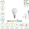 Bombilla Led Esférica Rosca E14 4.5 Watt. Equivale A 35 Watt. 470 Lúmenes. Luz Fría (6500º K)