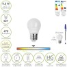 Bombilla Led Esférica Rosca E27 4.5 Watt. Equivale A 55 Watt. 470 Lúmenes. Luz Neutra (4000º K)