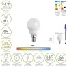 Bombilla Led Esfera Rosca E14. 6.5 Watt. Equivale A 50 Watt. 806 Lúmenes. Luz Neutra 4000º K.