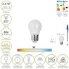 Bombilla Led Esfera Rosca E27. 6.5 Watt. Equivale A 50 Watt. 806 Lúmenes. Luz Neutra 4000º K.