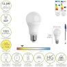 Bombilla Led Estándar Rosca E27. 13,5 Watt. Equivale A 100 Watt. 1521 Lúmenes. Luz Cálida (3000º K.)