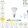 Bombilla Led Reflectante Rosca E14. 4,9 Watt. Equivale A 35 Watt. 470 Lúmenes. Luz Cálida (3000º K.)