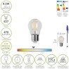 Bombilla Led Filamento Esfera Rosca E27. 4,5 Watt. Equivale A 35 Watt. 470 Lúmenes. Luz Neutra 4000º K.
