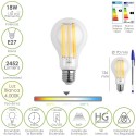 Bombilla Led Filamento Estándar Rosca E27. 18 Watt. Equivale A 130 Watt. 2462 Lúmenes. Luz Neutra 4000º K.