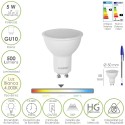 Bombilla Led Dicroica Rosca GU10. 5 Watt. Equivale A 35 Watt. 500 Lúmenes. Luz Neutra 4000º K