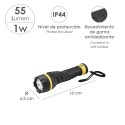 Linterna LED De Mano Goma Antideslizante A Pilas (2 AA) 55 Lúmenes 1 Watt. protección Ip44