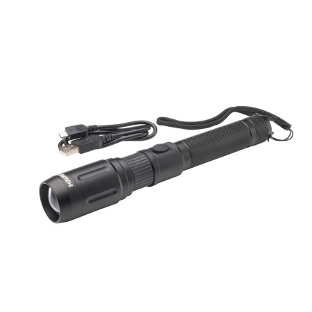 Linterna LED De Mano Con Batería Recargable Con Función Powerbank ( 2.000 mAh) 500 Lúmenes (5 Watt.) Con Función Zoom