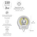 Linterna LED Armario Dimerable A Pilas (3 AAA) 220 Lúmenes Con Imán, Gancho y Adhesivo