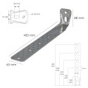 Soporte Para Madera Con Angulo Reforzado 65x88x450 mm. Conector Angular, Escuadra Fijación