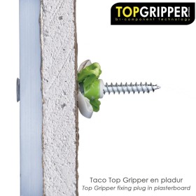 Cubo Tacos Topgripper Bimaterial Con Tornillos Diámetro 8 mm. 100 Piezas Taco Anclaje Universal, Taco Hormigón, Taco Pladur