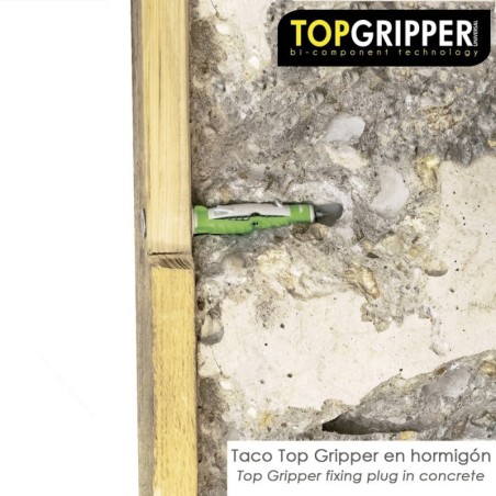 Cubo Tacos Topgripper Bimaterial Con Tornillos Diámetro 8 mm. 100 Piezas Taco Anclaje Universal, Taco Hormigón, Taco Pladur