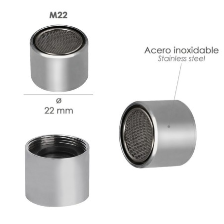 Atomizador Grifos / Monomando F22 (2 piezas) Filtro Aireador Grifo, Economizador de Agua, Difusor Grifo, Aireador Economizador