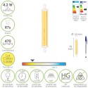 Bombilla Led Rosca R7s 4.2 Watt. Equivale A 25 Watt. 470 Lúmenes. Luz Cálida (3000º K.)